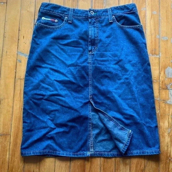 Vintage Tommy Hilfiger denim midi skirt - Picture 1 of 10